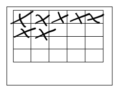 A grid of five columns and four rows. The first seven boxes are checked.